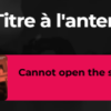 « Cannot open the stream »